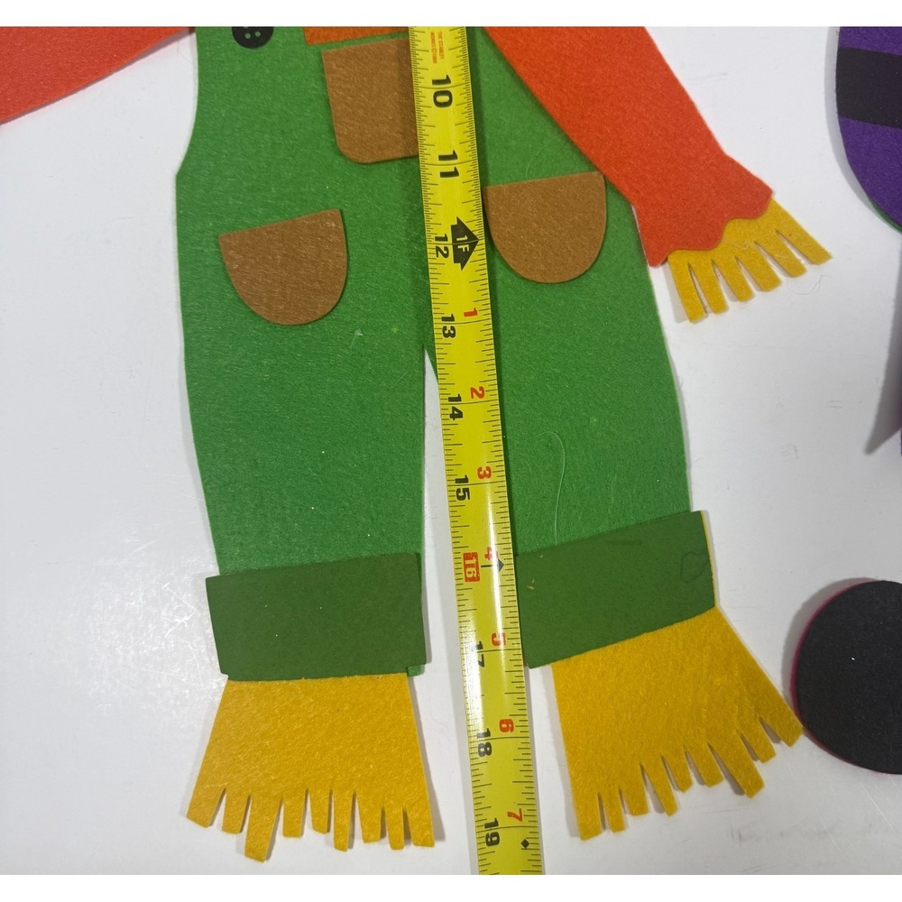 Unbranded Halloween Decor Set Multicolor Felt Scarecrow Pumpkin Trio - Picture 15 of 16